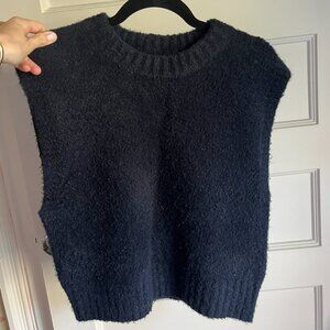 Madewell Boucle Sweater Vest in Deep Indigo, Size S